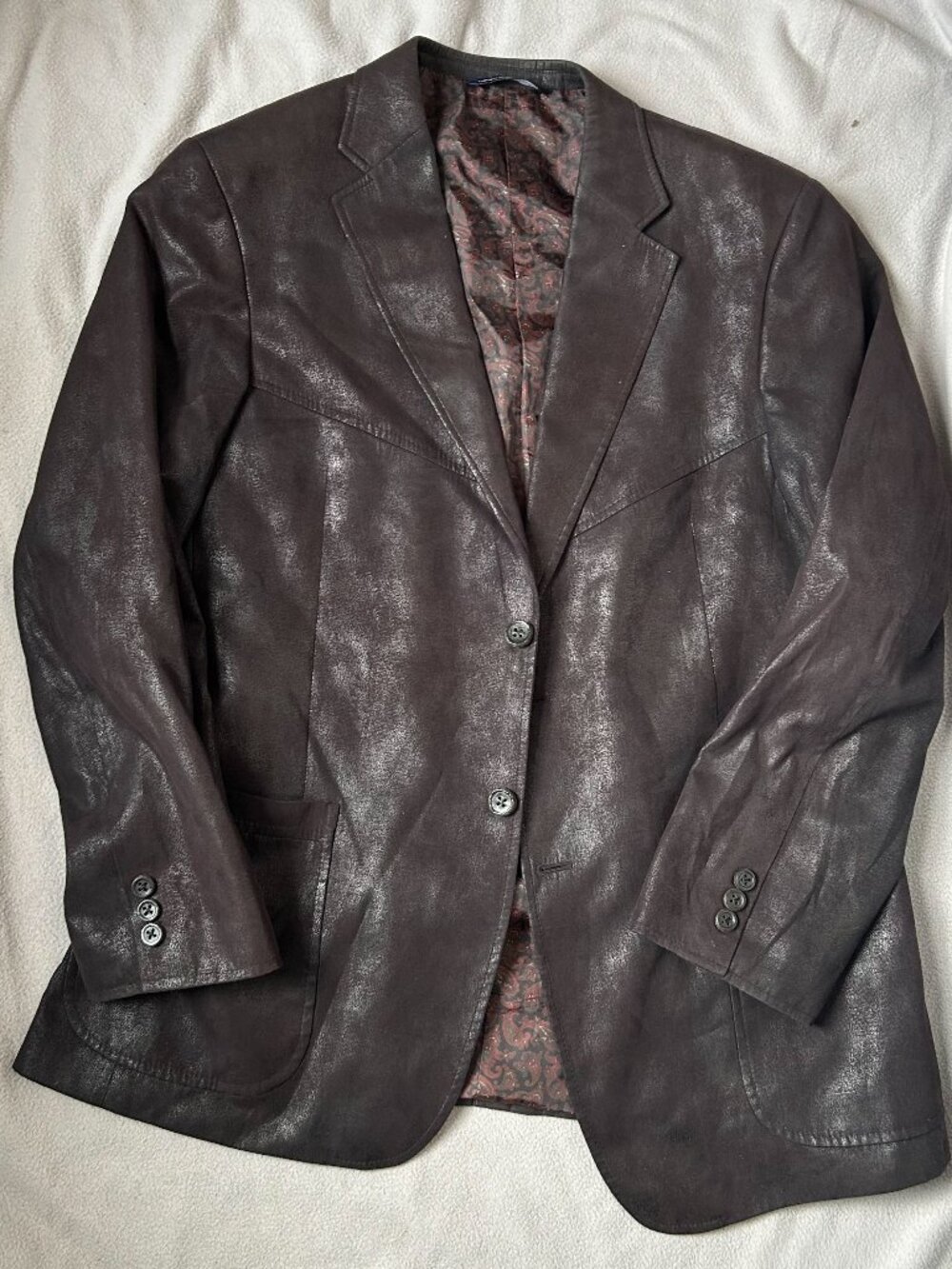 Coppley Clapton Blazer US 42R Brown Faux Suede Western Sport Coat
